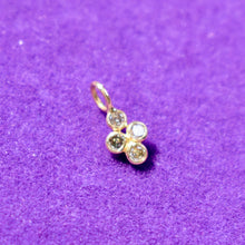 Load image into Gallery viewer, Quadruple Diamond Charm in 14kt Solid Gold