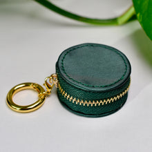 Load image into Gallery viewer, Green Brushed Leatherette Ring Keeper Keychain