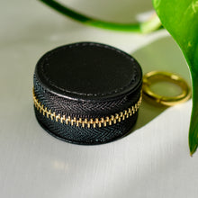 Load image into Gallery viewer, Black Matte Leatherette Ring Keeper Keychain
