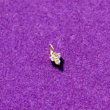 Load image into Gallery viewer, Triple Diamond Charm in 14kt Solid Gold
