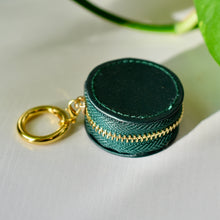 Load image into Gallery viewer, Green Brushed Leatherette Ring Keeper Keychain
