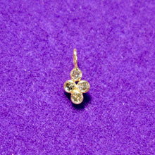 Load image into Gallery viewer, Quadruple Diamond Charm in 14kt Solid Gold