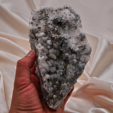 Load image into Gallery viewer, Fluorite covered in Quartz, Barite and Pyrite from Morocco