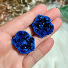 Load image into Gallery viewer, Azurite Blueberry Geode Pair