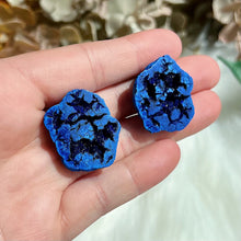 Load image into Gallery viewer, Azurite Blueberry Geode Pair