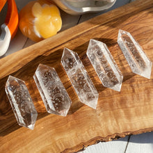 Load image into Gallery viewer, Moon and Star Carved Double Terminated Quartz