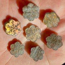 Load image into Gallery viewer, Peachy and Pink Flash Labradorite Snowflakes