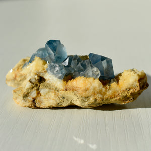 Celestine on Calcite