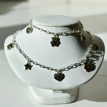Load image into Gallery viewer, Sterling Silver Baltic Amber Charm Necklace and Bracelet Set
