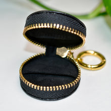 Load image into Gallery viewer, Black Matte Leatherette Ring Keeper Keychain
