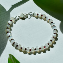 Load image into Gallery viewer, White Moonstone and Garnet Bracelet
