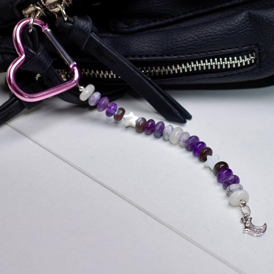 Lovers Gemstone Purse Charm or Keychain