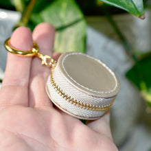 Load image into Gallery viewer, Champagne Brushed Leatherette Ring Keeper Keychain
