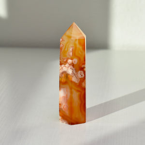 Carnelian and Flower Agate Tower