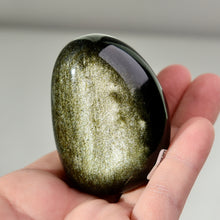 Load image into Gallery viewer, Large Gold Sheen Obsidian Palmstone
