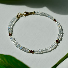 Load image into Gallery viewer, AAA Grade Rainbow Moonstone with Garnet
