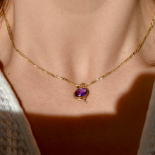 Load image into Gallery viewer, Vintage 14kt Solid Gold Amethyst with a Genuine Sea Pearl
