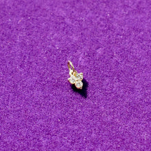 Load image into Gallery viewer, Triple Diamond Charm in 14kt Solid Gold
