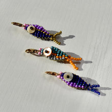 Load image into Gallery viewer, Beaded Fish Charm SILVER
