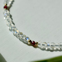 Load image into Gallery viewer, AAA Grade Rainbow Moonstone with Garnet
