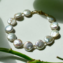 Load image into Gallery viewer, Freshwater Pearl Coin Bracelet
