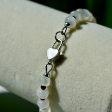 Load image into Gallery viewer, White Moonstone and Garnet Bracelet
