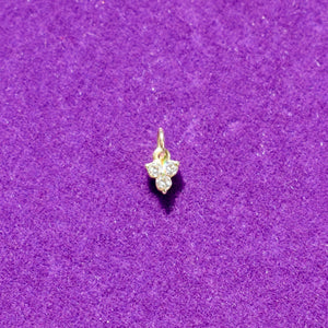 Triple Diamond Charm in 14kt Solid Gold