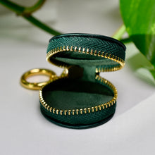 Load image into Gallery viewer, Green Brushed Leatherette Ring Keeper Keychain
