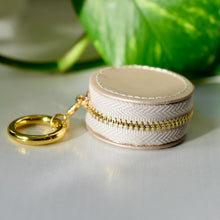Load image into Gallery viewer, Champagne Brushed Leatherette Ring Keeper Keychain
