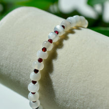 Load image into Gallery viewer, White Moonstone and Garnet Bracelet
