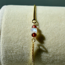 Load image into Gallery viewer, Adjustable Garnet and Moonstone Bracelet
