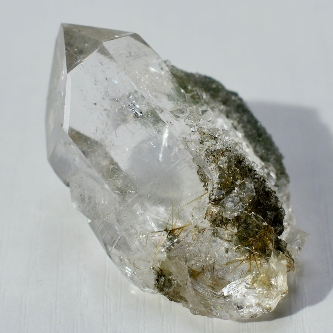 Chlorite and Rutile included Himalayan Quartz Crystal