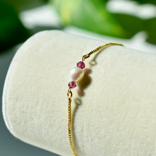 Load image into Gallery viewer, Adjustable Freshwater Pearl and Rhyolite Garnet Bracelet
