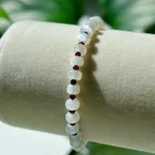 Load image into Gallery viewer, White Moonstone and Garnet Bracelet
