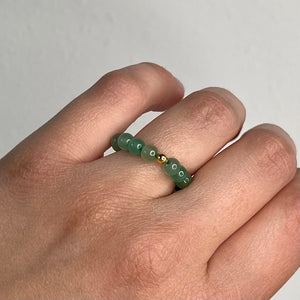 Green Aventurine Adjustable Crystal Ring