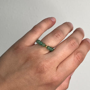 Green Aventurine Adjustable Crystal Ring