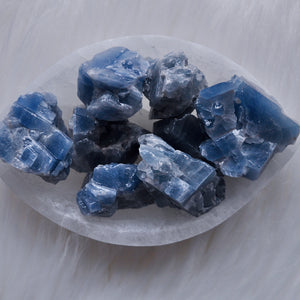Palm Sized Blue Calcite from Mexico