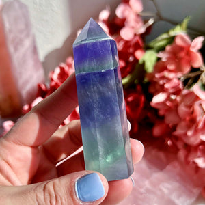 Purple and Green Fluorite Tower