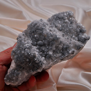 Fluorite covered in Quartz, Barite and Pyrite from Morocco