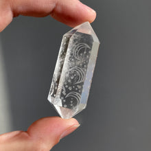 Load image into Gallery viewer, Moon and Star Carved Double Terminated Quartz

