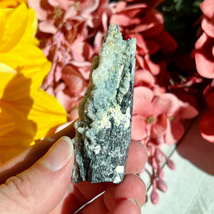 Hyalite Opal on Black Tourmaline *UV Reactive*